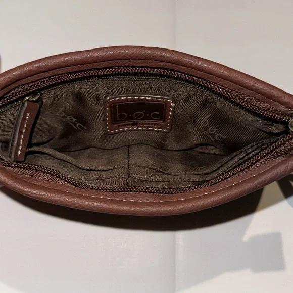 BOC Born Black/Brown Faux Leather‎ Wristlet Wallet w Zip Closure Card Slots - Picture 4 of 7